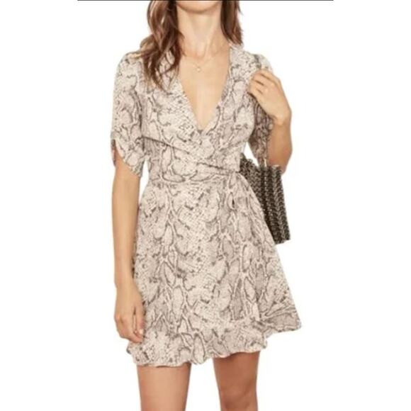 knee length dresses for ladies Charming Charlie Tall Monica Ruched Mini Dress in Brown, Size Medium main image 0